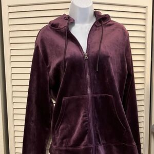 Women’s Time and Tru Deep Purple Velor Plush Soft Hoodie